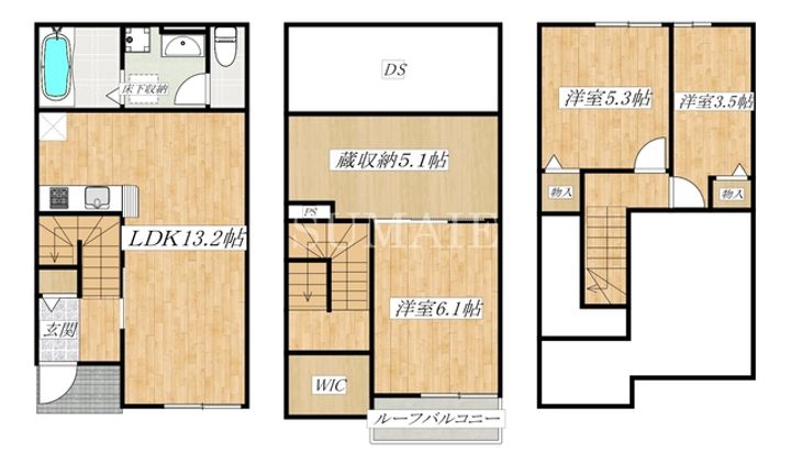 埼玉県さいたま市中央区円阿弥5(一戸建)の賃貸物件の間取り