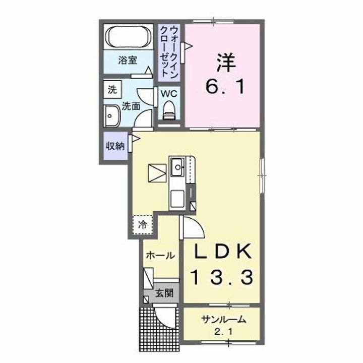 群馬県前橋市天川大島町(アパート)の賃貸物件の間取り