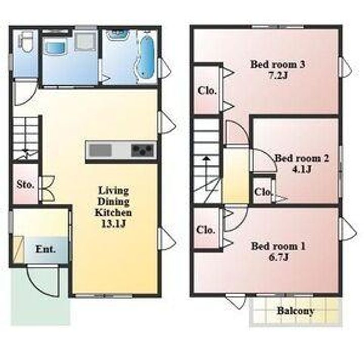 栃木県宇都宮市鶴田町(一戸建)の賃貸物件の間取り