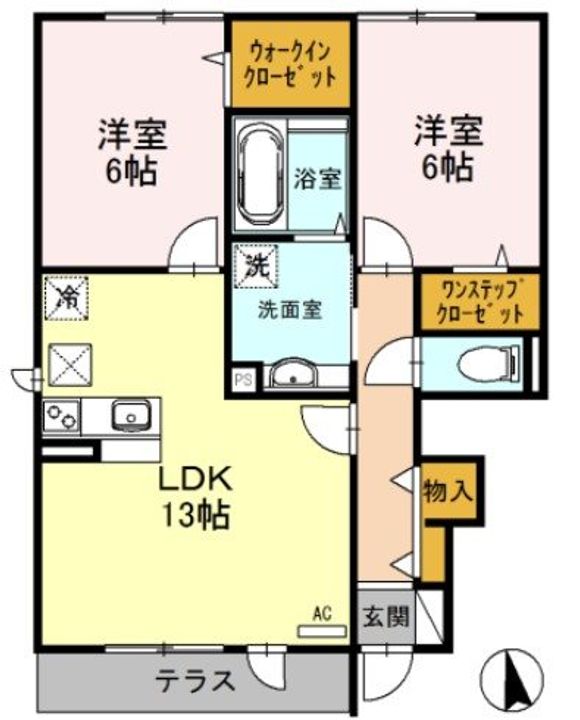 大阪府八尾市南久宝寺2(アパート)の賃貸物件の間取り