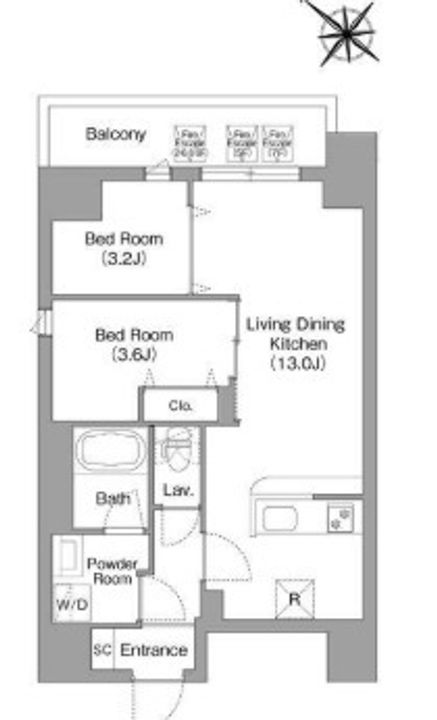 東京都江東区枝川1(マンション)の賃貸物件の間取り