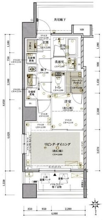 東京都渋谷区恵比寿4(マンション)の賃貸物件の間取り