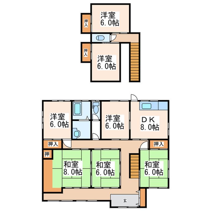 熊本県宇土市栗崎町(一戸建)の賃貸物件の間取り
