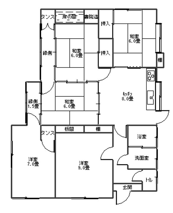 鹿児島県鹿屋市下祓川町(一戸建)の賃貸物件の間取り