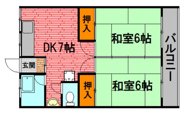 広島県三次市十日市東4(アパート)の賃貸物件の間取り