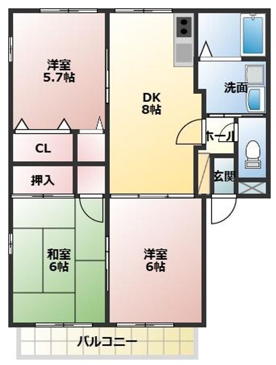 コーポ101清水東の間取り