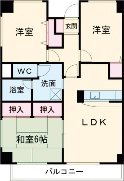 栃木県宇都宮市宿郷3(マンション)の賃貸物件の間取り