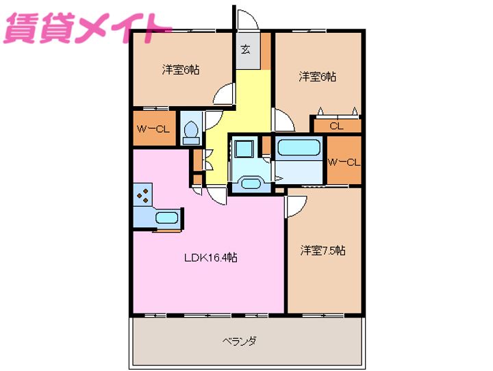 サンマンションアトレ中川駅前ラグゼの間取り