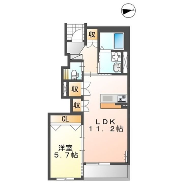 熊本県合志市須屋(アパート)の賃貸物件の間取り