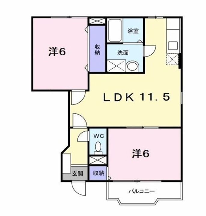 神奈川県厚木市愛甲東1(アパート)の賃貸物件の間取り