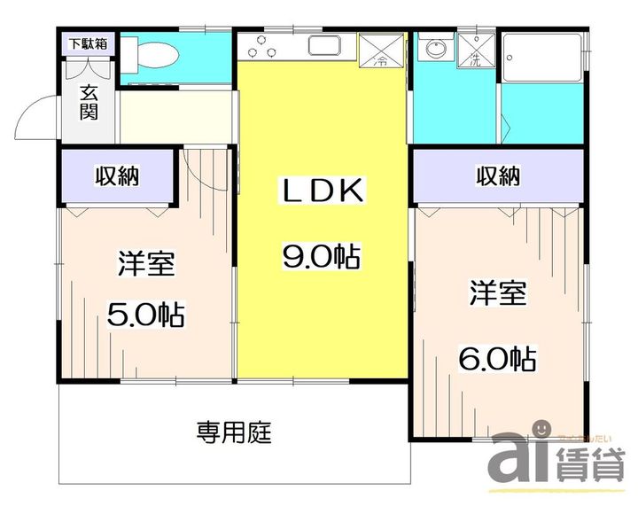 埼玉県所沢市大字牛沼(アパート)の賃貸物件の間取り