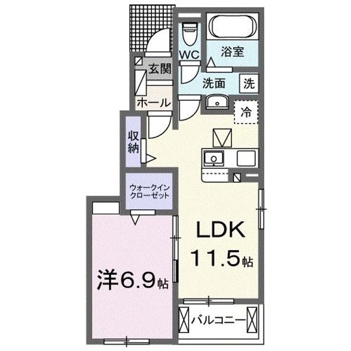 茨城県ひたちなか市大字足崎(アパート)の賃貸物件の間取り