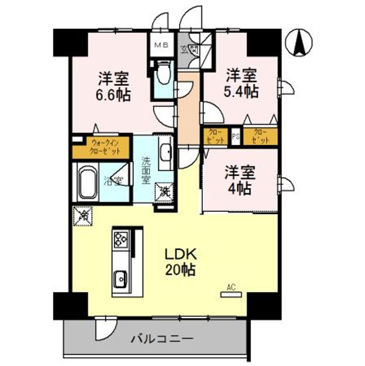 大阪府堺市堺区北花田口町3(マンション)の賃貸物件の間取り