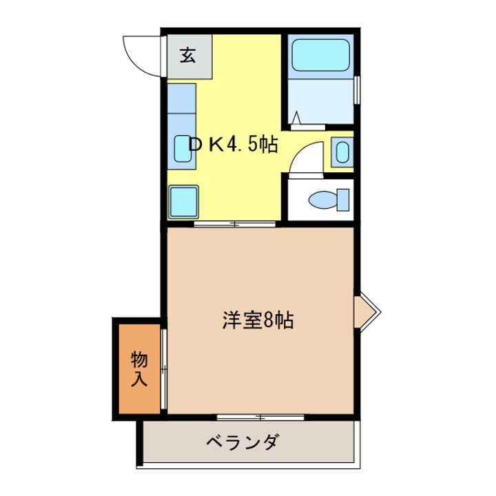 岐阜県岐阜市則武中3(アパート)の賃貸物件の間取り
