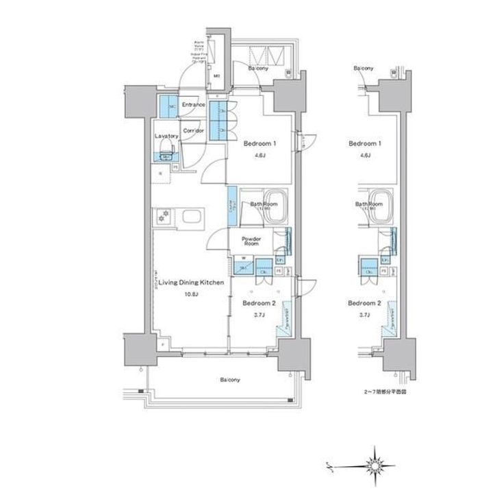 東京都江東区永代1(マンション)の賃貸物件の間取り