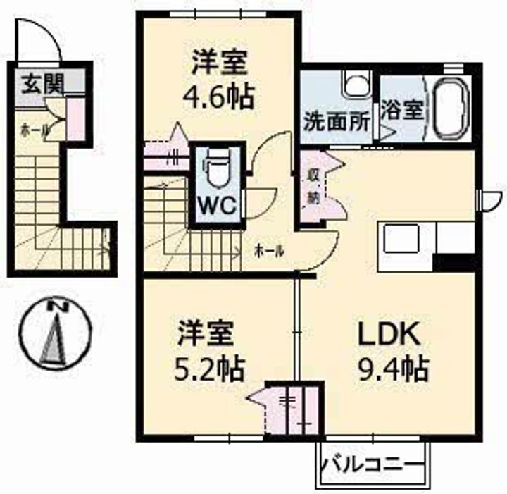 広島県尾道市高須町(アパート)の賃貸物件の間取り