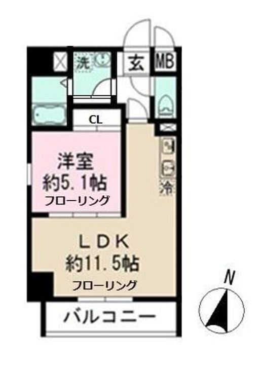 千葉県千葉市稲毛区稲毛東2(マンション)の賃貸物件の間取り