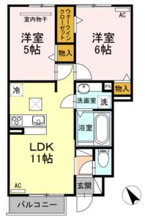 愛知県刈谷市小垣江町寺裏(アパート)の賃貸物件の間取り