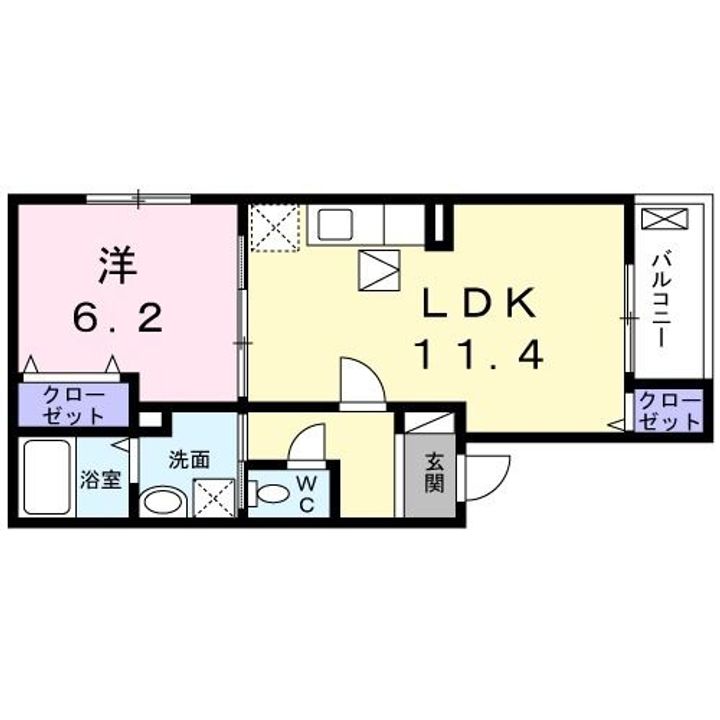 大阪府八尾市高安町北6(アパート)の賃貸物件の間取り