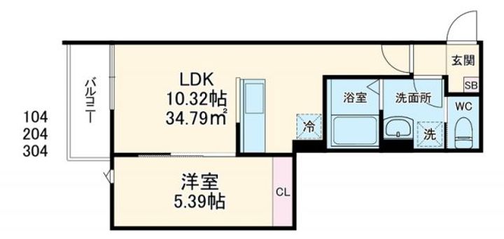埼玉県坂戸市関間4(アパート)の賃貸物件の間取り