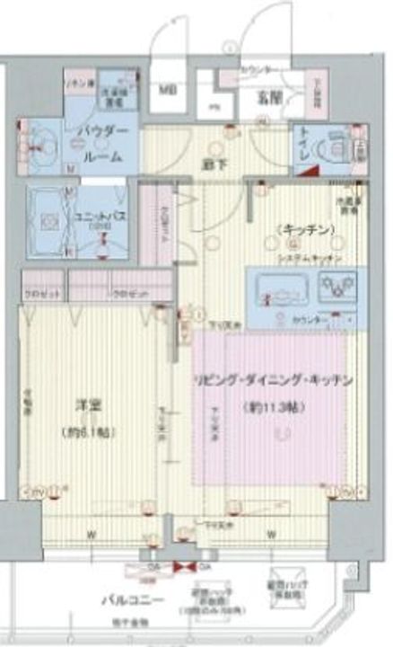 大阪府大阪市中央区南船場1(マンション)の賃貸物件の間取り