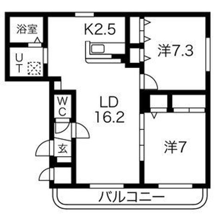 ザ・レインボーコートN27の間取り