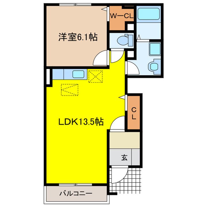 岐阜県大垣市昼飯町(アパート)の賃貸物件の間取り