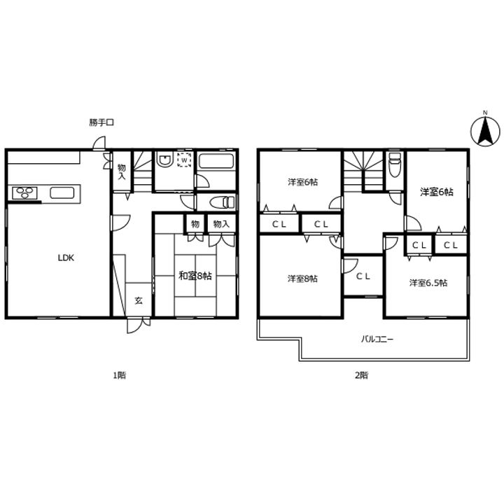 徳島県徳島市八万町橋本(一戸建)の賃貸物件の間取り