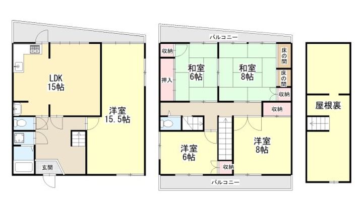 奈良県大和郡山市新町(一戸建)の賃貸物件の間取り