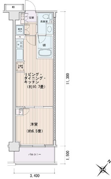 東京都江東区豊洲3(マンション)の賃貸物件の間取り