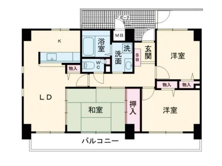 サーパス城南 1階 3LDKの間取り
