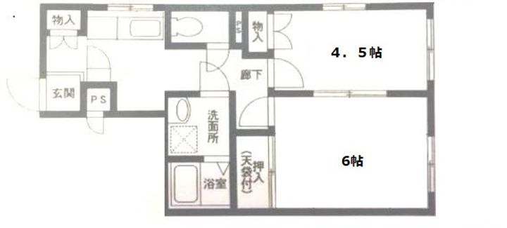 神奈川県川崎市中原区丸子通1(マンション)の賃貸物件の間取り