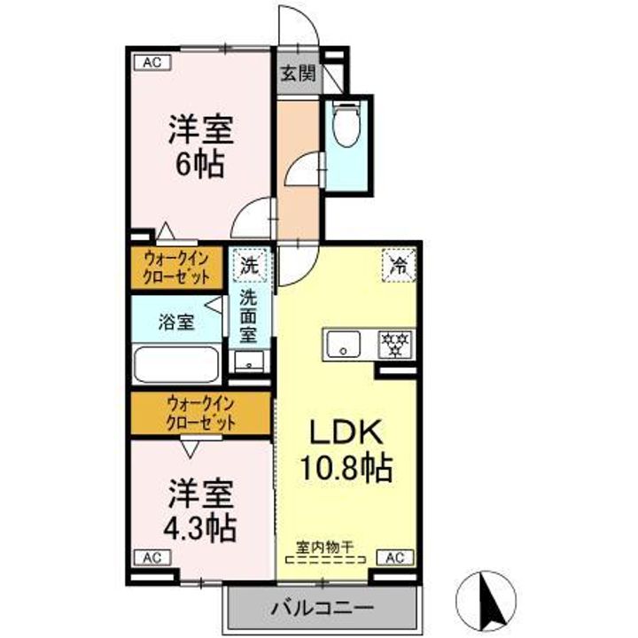 愛知県蒲郡市清田町三反田(アパート)の賃貸物件の間取り