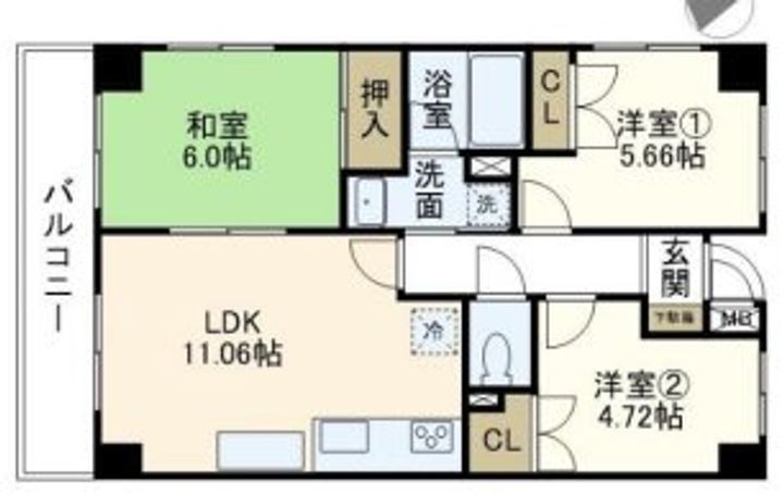 神奈川県横浜市泉区中田北2(マンション)の賃貸物件の間取り