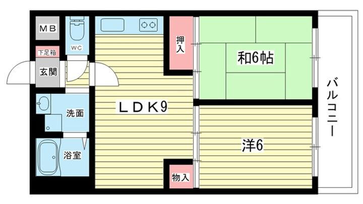 大阪府豊中市本町6(マンション)の賃貸物件の間取り