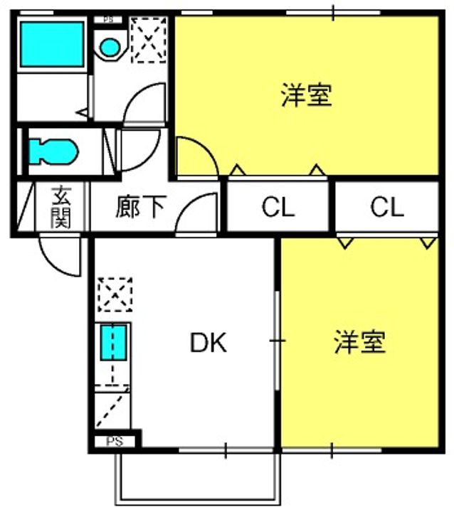 グリーンテラス長野Bの間取り