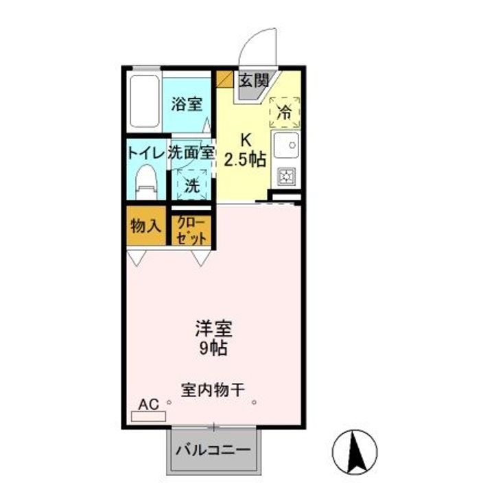 栃木県小山市東城南4(アパート)の賃貸物件の間取り