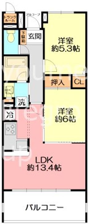 神奈川県藤沢市片瀬海岸1(マンション)の賃貸物件の間取り