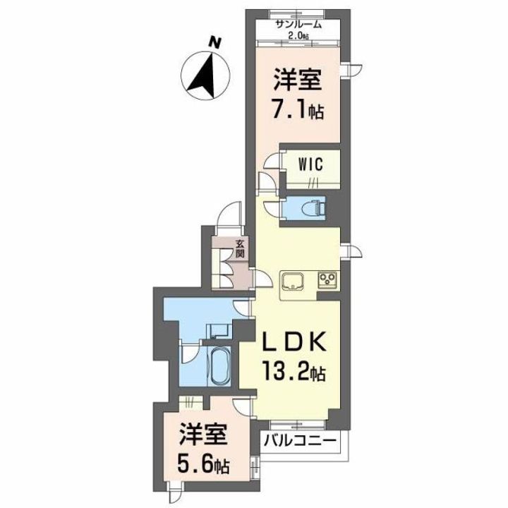 新潟県新潟市中央区天神尾1(マンション)の賃貸物件の間取り