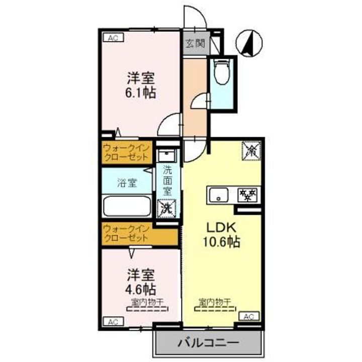 群馬県前橋市総社町総社(アパート)の賃貸物件の間取り