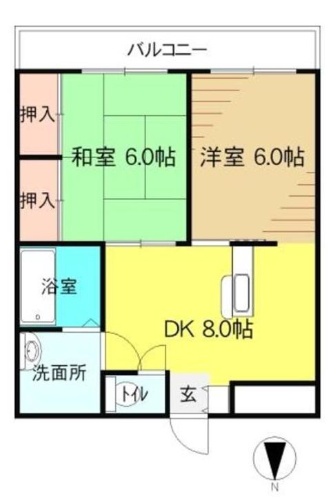 福島県郡山市八山田5(マンション)の賃貸物件の間取り