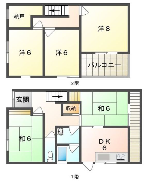 大阪府寝屋川市田井町(一戸建)の賃貸物件の間取り