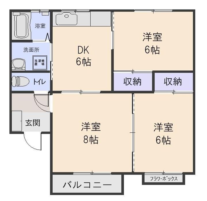 コーポドリームハウスII Aの間取り