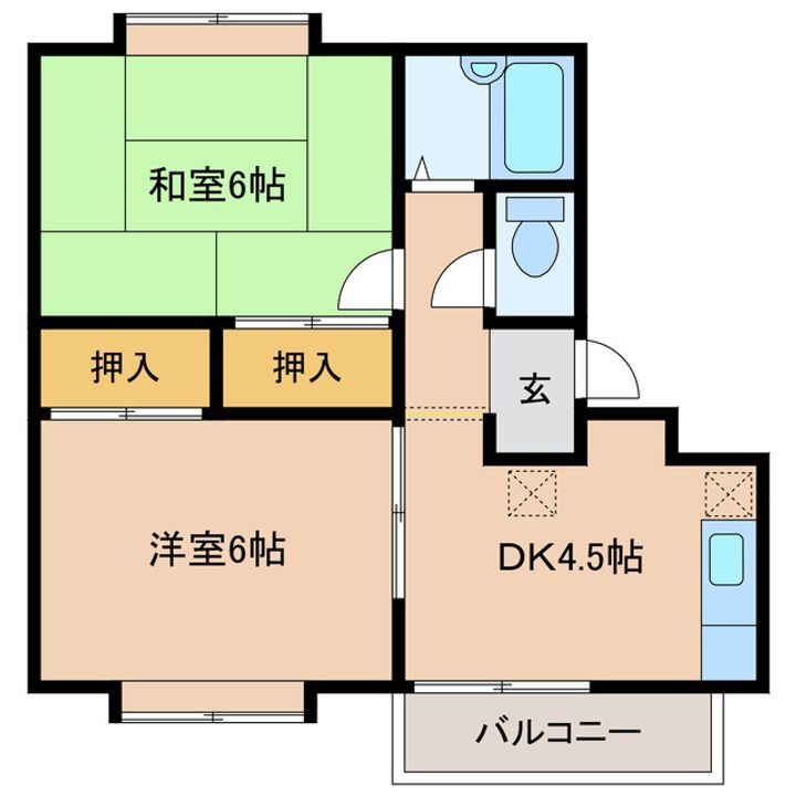 静岡県浜松市中央区富塚町(アパート)の賃貸物件の間取り