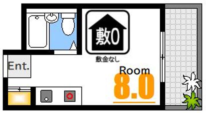 広島県広島市中区堺町2(マンション)の賃貸物件の間取り