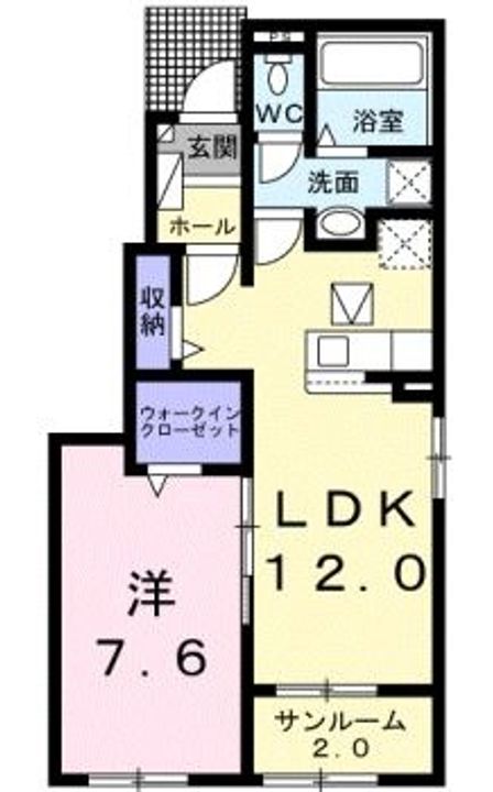 岡山県総社市井尻野(アパート)の賃貸物件の間取り