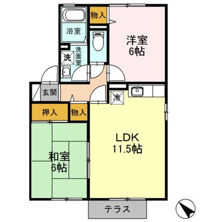 埼玉県本庄市小島6(アパート)の賃貸物件の間取り