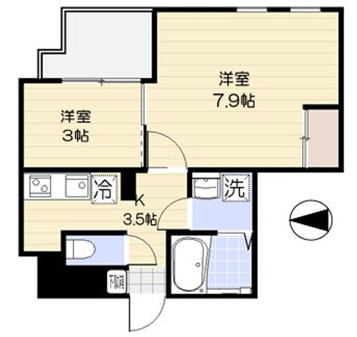東京都渋谷区代々木1(マンション)の賃貸物件の間取り