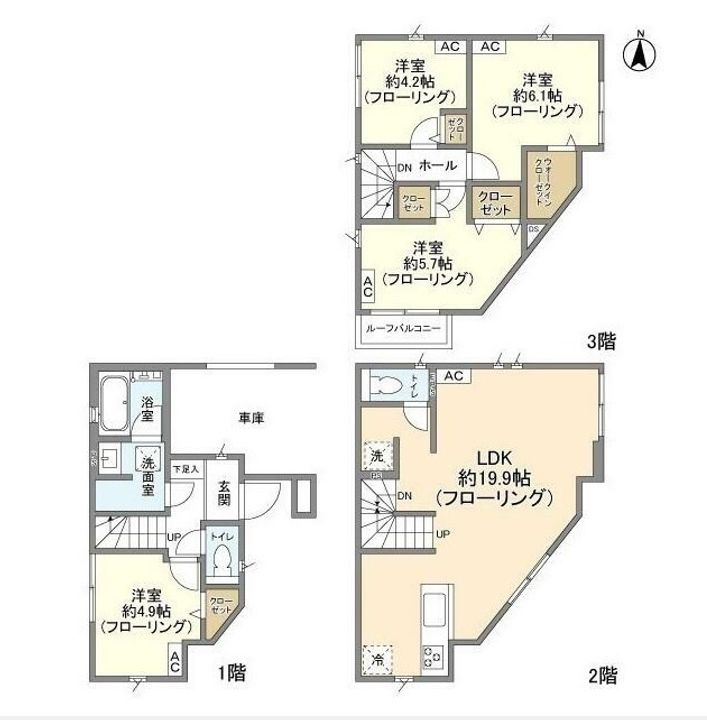 神奈川県川崎市中原区西加瀬(一戸建)の賃貸物件の間取り