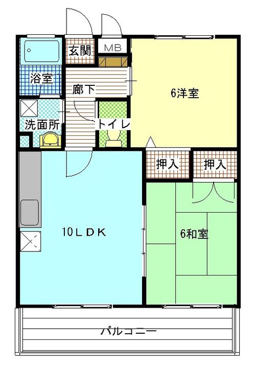 広島県広島市安芸区中野3(マンション)の賃貸物件の間取り